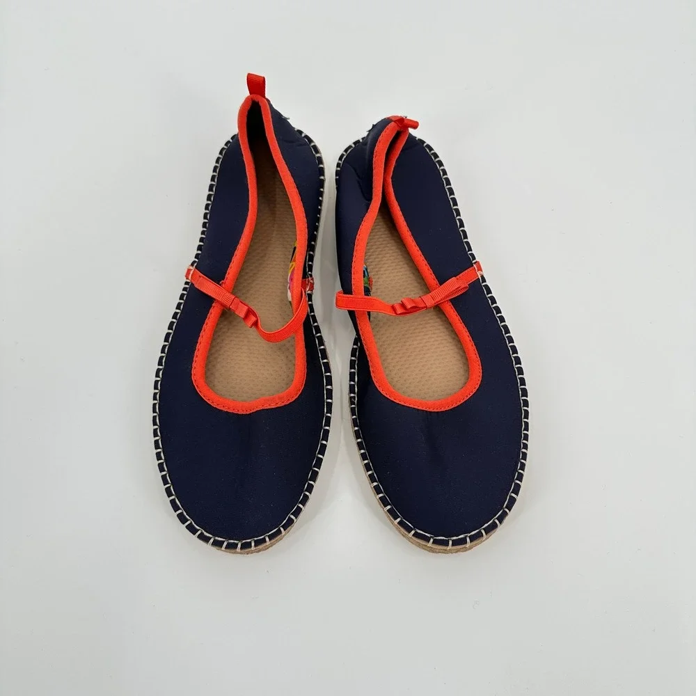 SeaStar x Frances Valentine Navy Orange Espadrille Mary Jane Water Shoes 10